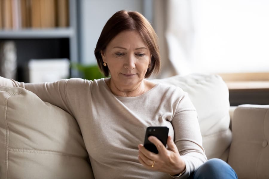 Lady using a mobile phone