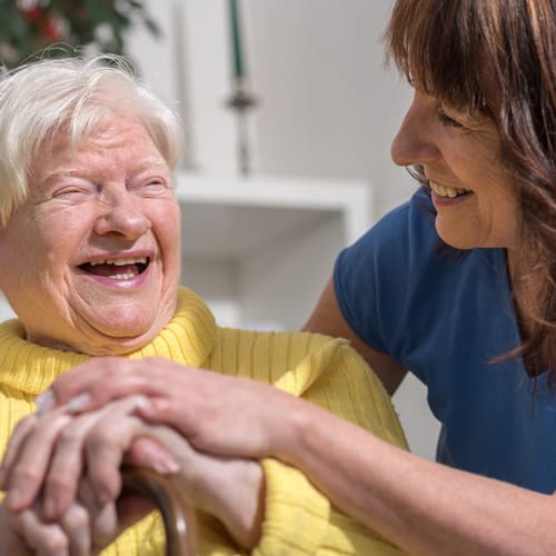 Elderly man and nurse